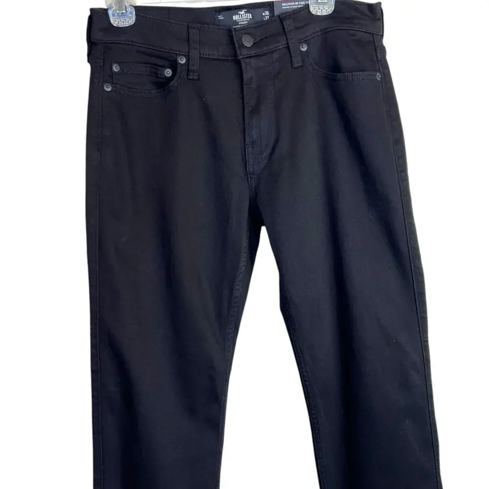 HOLLISTER Men's Straight Leg Jeans No Fade Technology in Black Size W30 L32